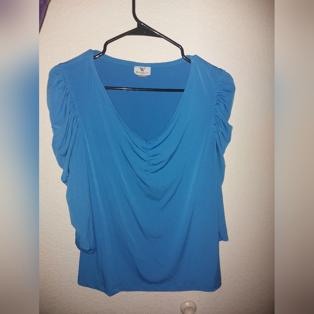 Worthington Stretch 3/4 sleeve blue